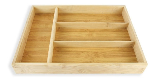 Imagem 5 de 6 de Porta Talheres Retangular Em Bambu C/ 4 Divisórias Clink