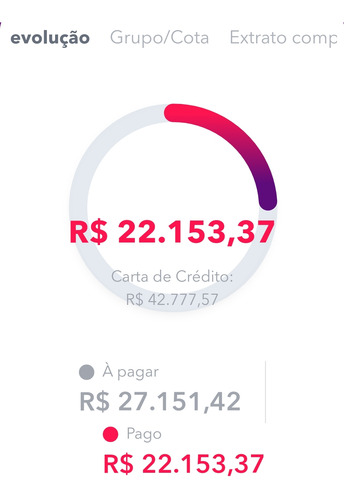 Consórcio 61,6% Pago - Carta 42.777,51