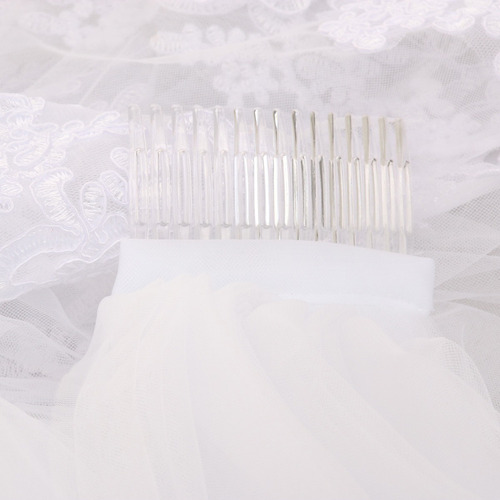 Velo De Novia Con Peine Blanco De 3 M De Largo Para Boda, An