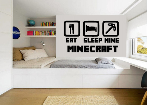 Vinilo Infantil Minecraft Videojuegos Decorativo M3 100cm 