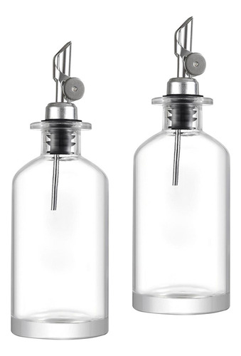 Botellas De Aceite De Oliva Vinagre Titular Plata 350ml