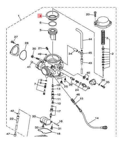 Oring Chicleur Carburador Raptor 350 Original Yamaha