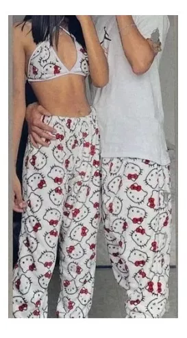 20 Pijama Duo Pareja Hello Kitty Unitalla Conjunto Pantalon