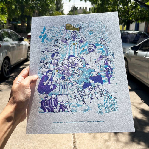 Imagen 3 de 6 de Póster Scaloneta, Ilustración De Panco Sassano