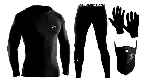 Kit Conjunto Termico Alpina Frizado + Guantes + Mascara Cuot