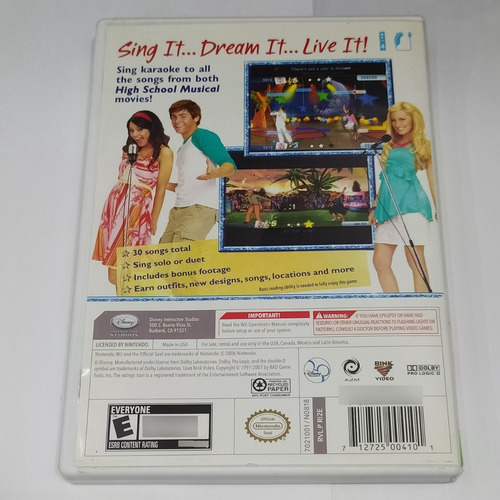 Hig School Musical Sing It Wii - Longaniza Games (Usado)