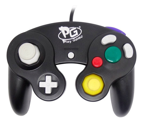 Controle Joystick Compatível Usb Formato Game Cube Cor Preto