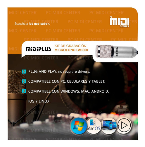 Imagen 5 de 10 de Microfono Condenser Bm800 Estudio Radio Karaoke Youtubers