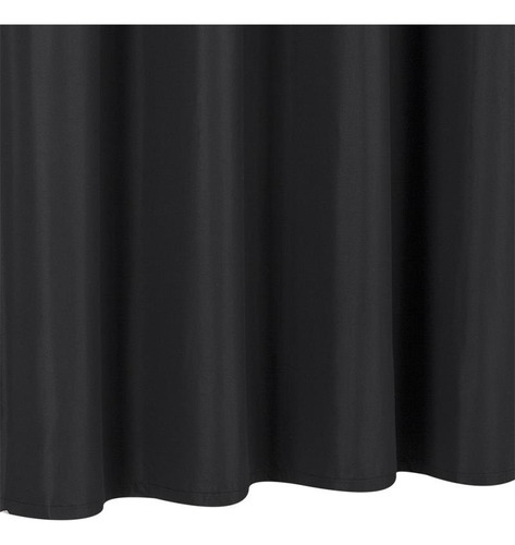 Cortina Blackout Textil Con Argollas Bloquea 100% Luz Negro
