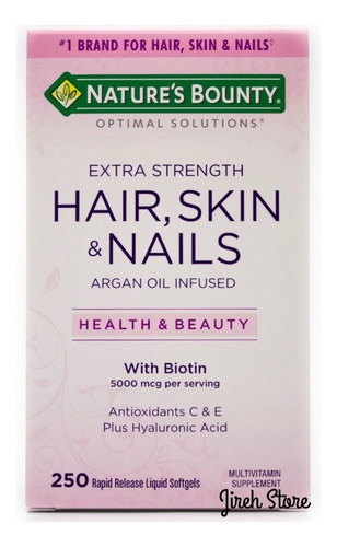 Hair Skin & Nails Biotina 5000mcg Nature´s Bounty X250 Capsu