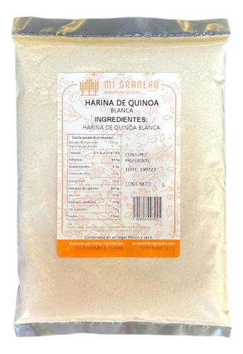 Harina De Quinoa Blanca Natural 1 Kilo Granel 