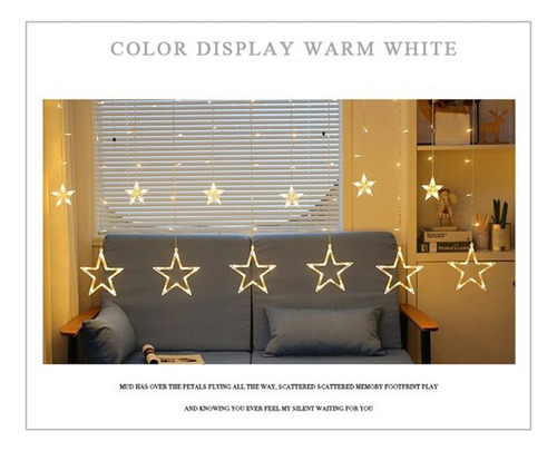 Cortinas Serie Luces  12 Estrellas Decorativas 8 Modos