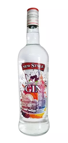 Gin New Style London Dry X 1 Litro!! Caja Por 6 Bot Quirino