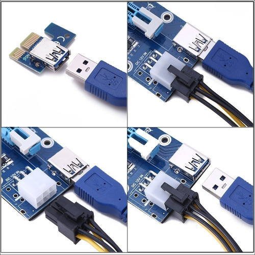 Imagen 4 de 8 de Riser Extensión Pci-e 16x 1x Para Tarjetas De Video