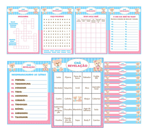 Kit Chá Revelação Fralda Bebê Baby Bingo Em Pdf Frete Grátis