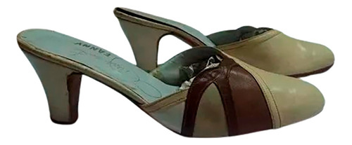 Zapato Sandalia Beige T36 Con Marron Tipo Sueco