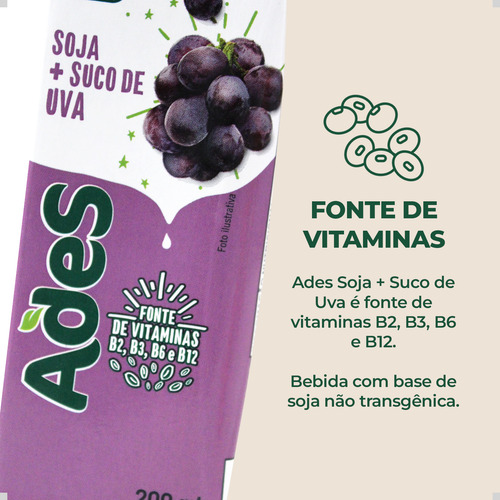 Ades Suco De Fruta Com Soja Sabores 200ml Pack Com 6 Un