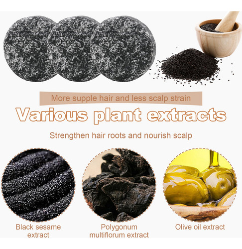 3 Piezas De Barra Inversa Para Cabello Gris, 55 G De Jabón