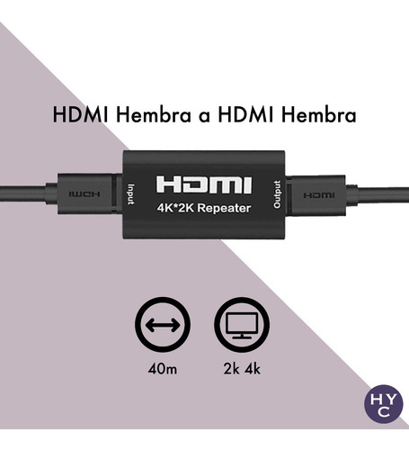 Imagen 6 de 10 de Extensor Alargue Hdmi Directo 40 Metros 4k 2k