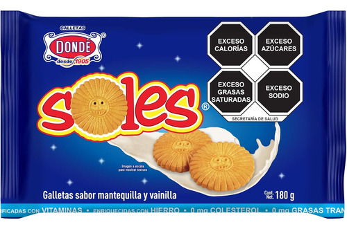 Soles, Galletas Dondé, Caja Con 10 Paq. De 180g C/u Mantequi