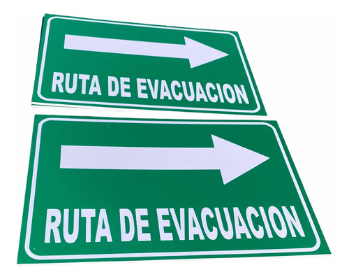 Letrero Ruta Evacuación Flecha Derecha Señalet 20x30cms Pvc