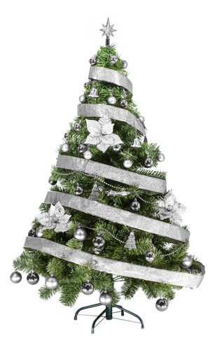 Arbol Navidad Tronador 1,50mt + Kit 40 Plata Black Friday