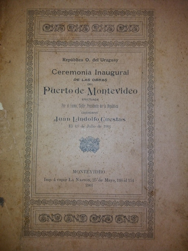 Inauguracion Obras Puerto Montevideo 1901 Piedra Fundamental