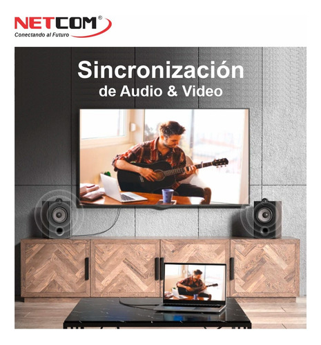 Cable Hdmi 2.0 Netcom Hdr Para Ps5/4 Vr Nintendo Xbox 18m