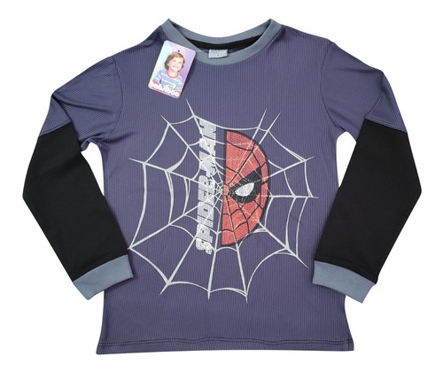 Franela Manga Larga Estampada Spiderman Babsiboo Ref. 6310