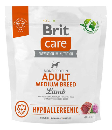 Alimento Para Perros Brit Care Adulto Medium Cordero 1kg