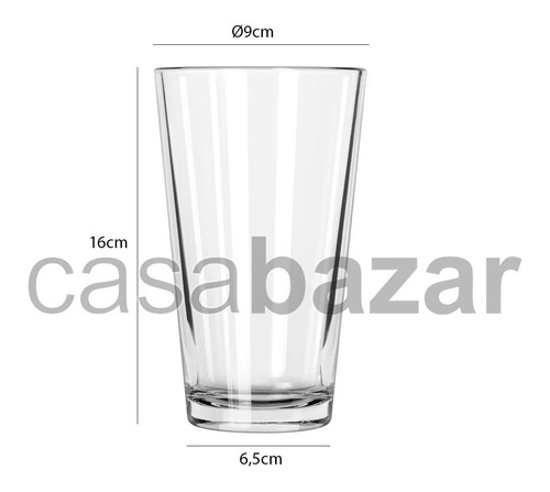 Imagen 3 de 7 de Vaso Cerveza Super Pinta Grande Libbey Vidrio 620ml X 12 Uni