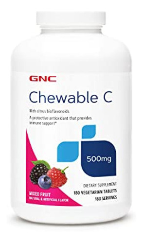 Suplemento Vitamina C Gnc Chewable C 500 Mg - Mezcla De Frut