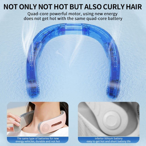Ventilador Para Cuello Usb Recargable 4000mah Sin Cuchilla 4