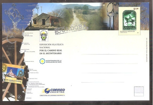 Argentina 2010 Entero Postal Expo Filatelica Camino Real