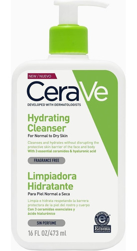 Cerave Crema Limpiadora Hidratante 473 Ml Con Ácido Hialu