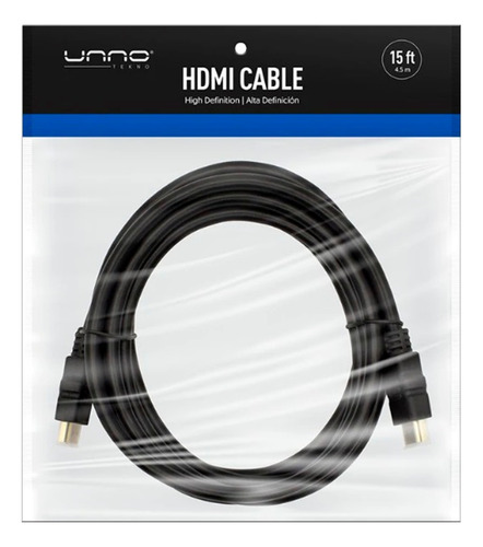 Cable Unno Tekno Hdmi A Hdmi V1.4. Full Hd 4.5 Metros Bagc