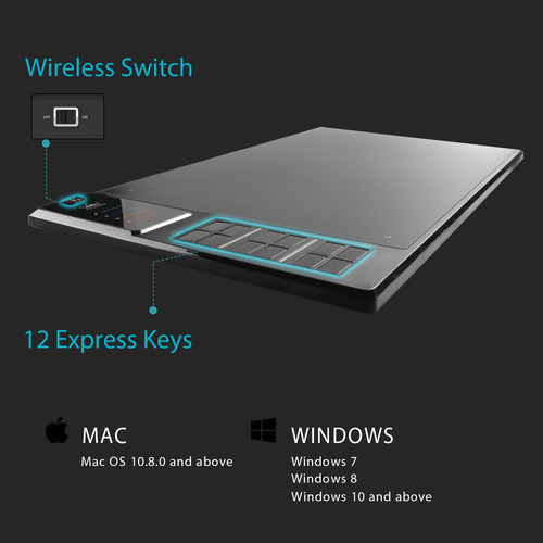 Tableta De Dibujo Gráfico Huion Wh1409 Wireless 8192 Pen