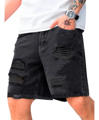 Short jeans hombre rasgados sale