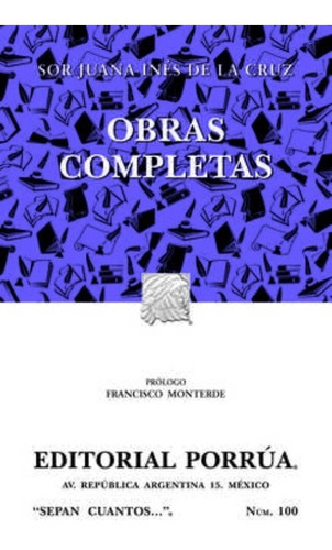 Libro Obras Completas Sor Juana Inés De La Cruz Porrua
