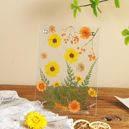 Marco De Flores Presionado Clear Frame Acrylic Frame