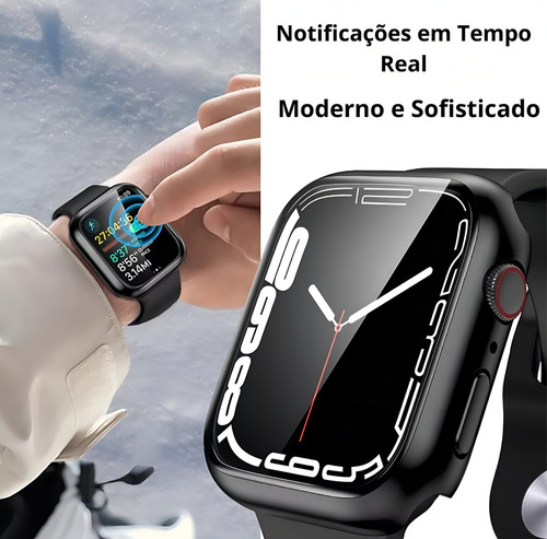 Relogio Smartwatch Gs9 Pro 45mm Com Multi Funções Esportes Caixa Preto Pulseira Preto Bisel Preto Desenho Da Pulseira Silicone
