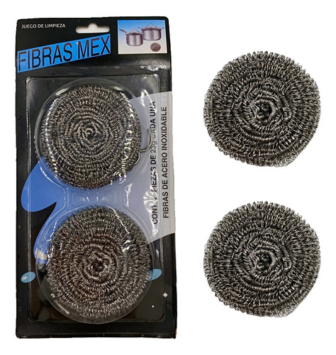96 Fibra Mex Espiral Acero Inoxidable Lava Trastes Multiusos