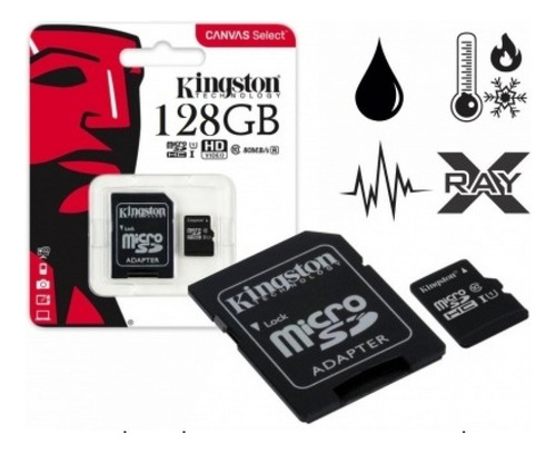 Memoria Micro Sd C/adaptador Canvas Clase 10 128gb Kingston