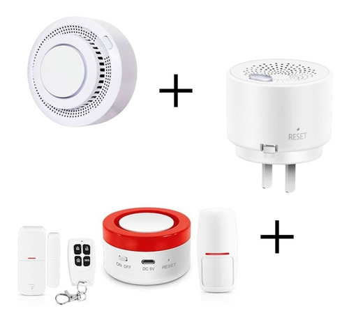 Alarma Casa O Negocio Wifi Kit Mas Sensor De Gas Y Humo 