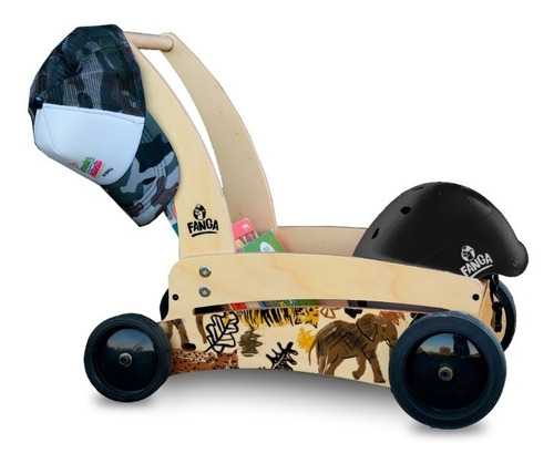 Carrito De Empuje Caminador Fanga Madera - Bebes Animales