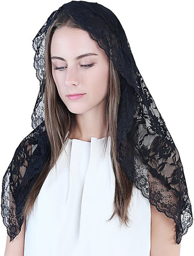 Velo Católico De Encaje Con Forma De Mantilla, Velo Para Igl