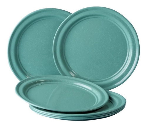 Juego De Plato Principal De Peltre, 6 Piezas Menta