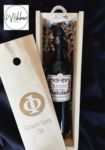 Imagen 5 de 8 de Caja Madera Individual Vino Grabado Regalos Personalizada