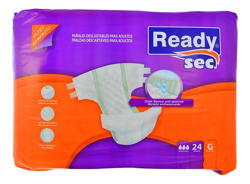 Imagen 1 de 1 de Readysec Pañal Adulto G X24