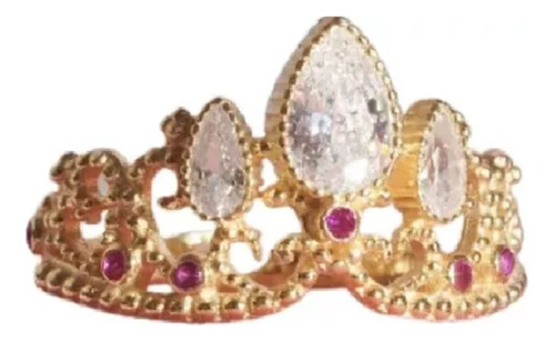 Anillo De Corona De Princesa Disney, Chapados En Oro, Para